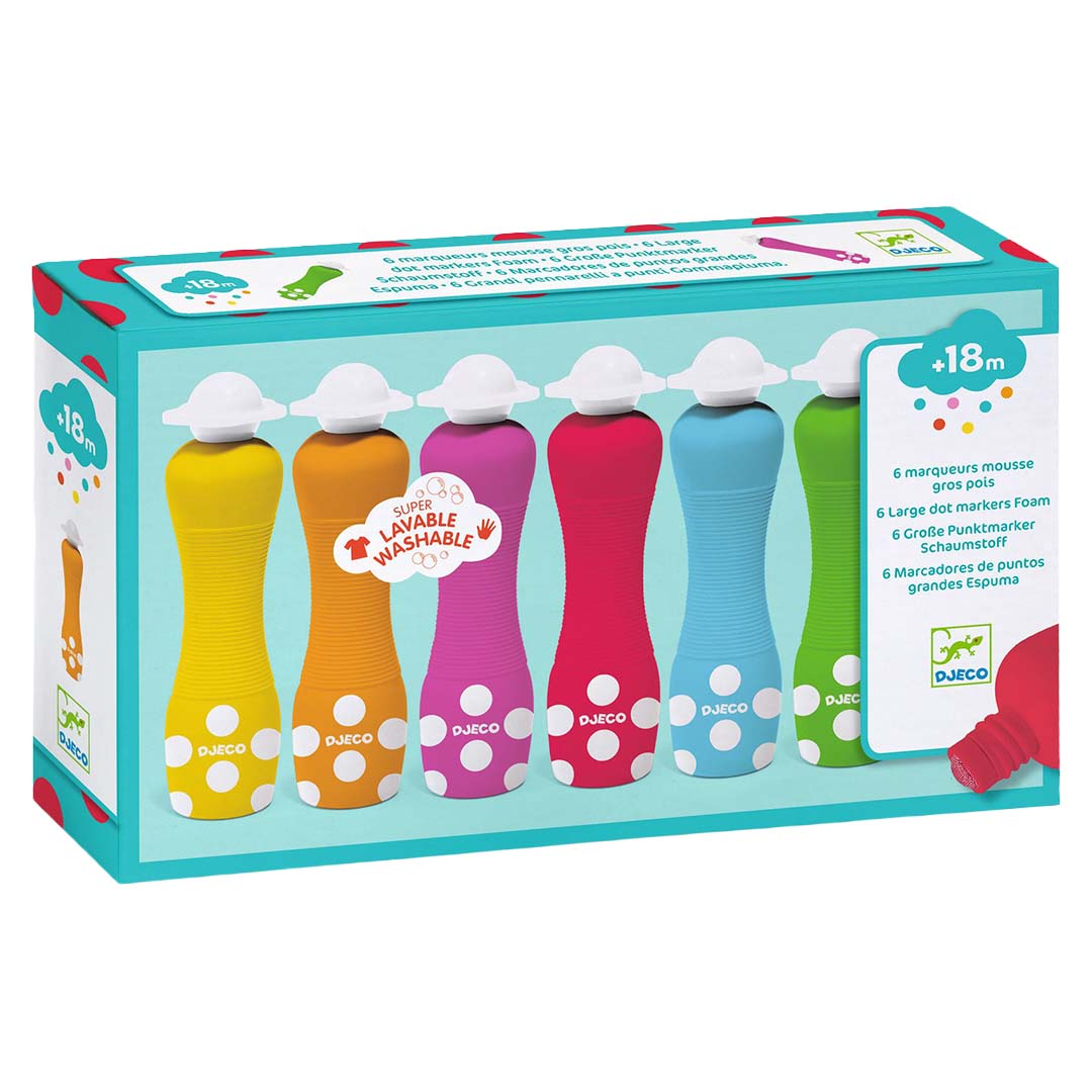 djeco schuimmarkers - 6st | DJ09002 | 0